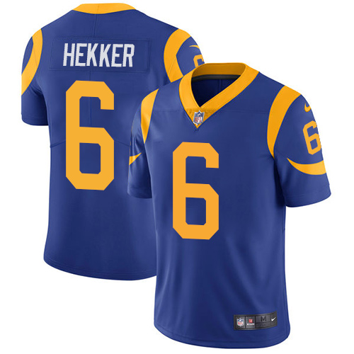 2019 Men Los Angeles Rams 6 Hekker blue Nike Vapor Untouchable Limited NFL Jersey
